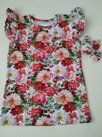 Dievčenské letné handmade tričko veľkosť 134, 134