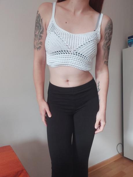 Biely crop top., sinsay,xs