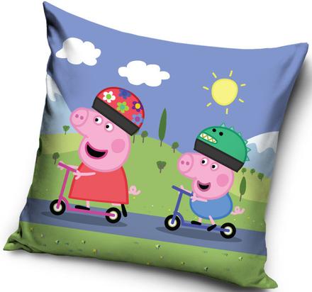 Obliečka na vankúšik 40x40 peppa pig kolobežky, 
