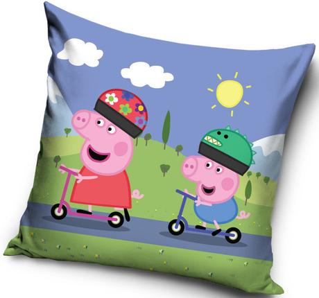 Obliečka na vankúšik 40x40 peppa pig kolobežky, 