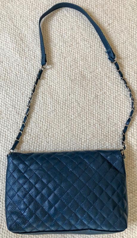 Prešívaná modrá crossbody, 