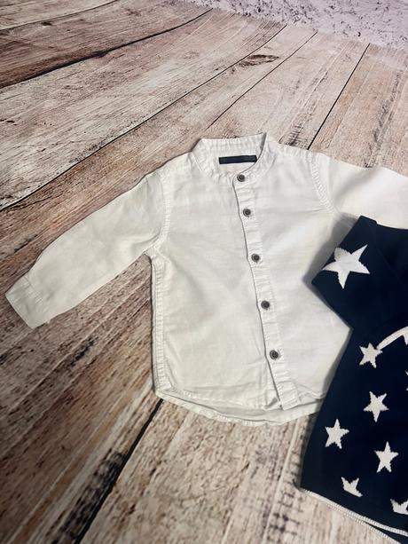 Next biela košeľa a h&m svetrik 80, next,80