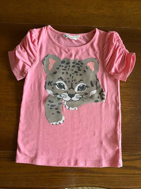 Tričko s veľkou aplikáciou leoparda 110/116, h&m,110