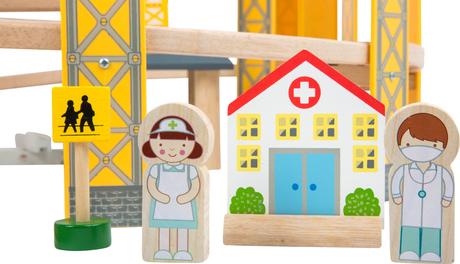 Small foot vláčkodráha so žeriavom,