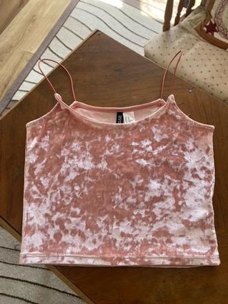 Ružový crop-top, h&m,xs