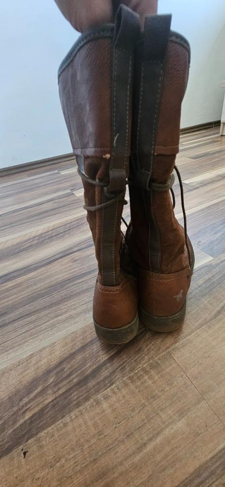 Hnedé vysoké čižmy, mustang,38