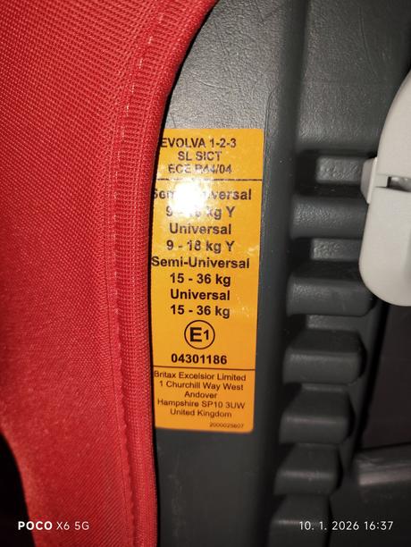 Autosedačka britax evolva 1-2-3 sl sict, britax