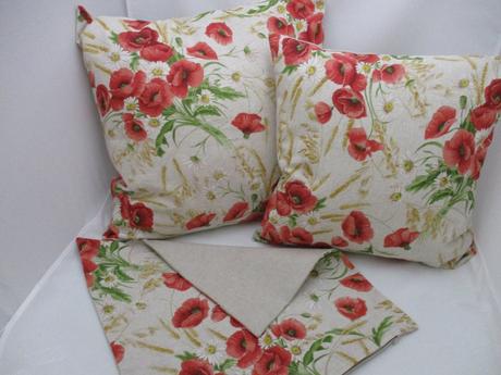 Obliečka kytica vlčích makov,50x50cm, 