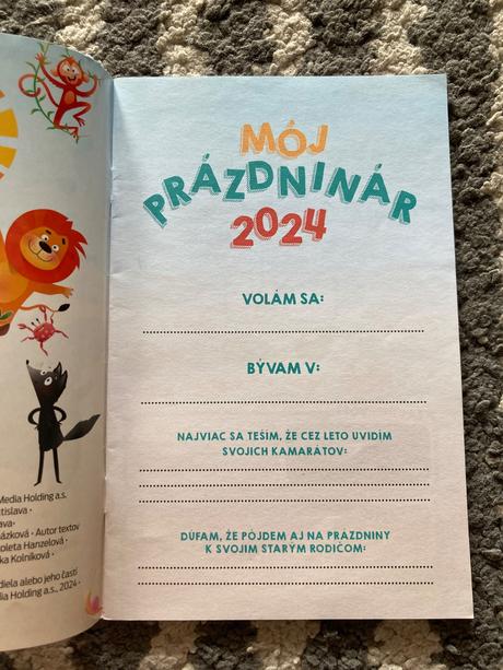 Kniha na prázdniny, prázdninár a omaľovánky, 