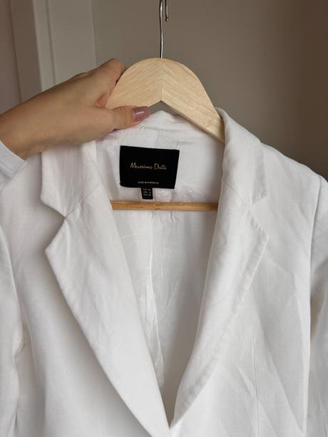 Massimo dutti sako biele ľan, s