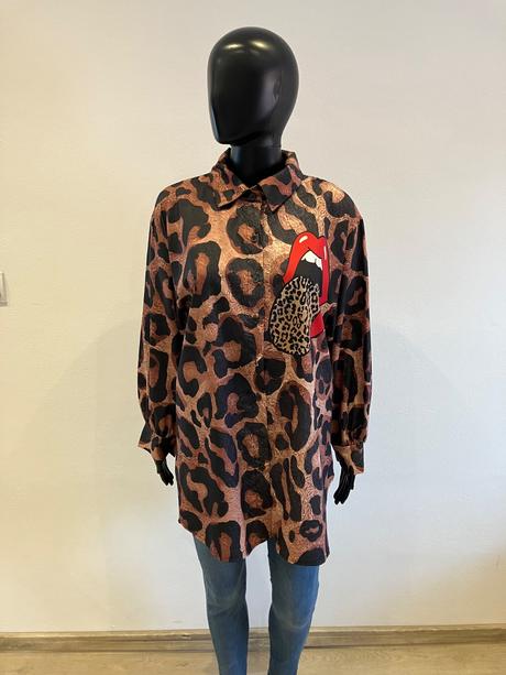 Dámska košeľa s leopardím vzorom (uni), l / m / s / xl