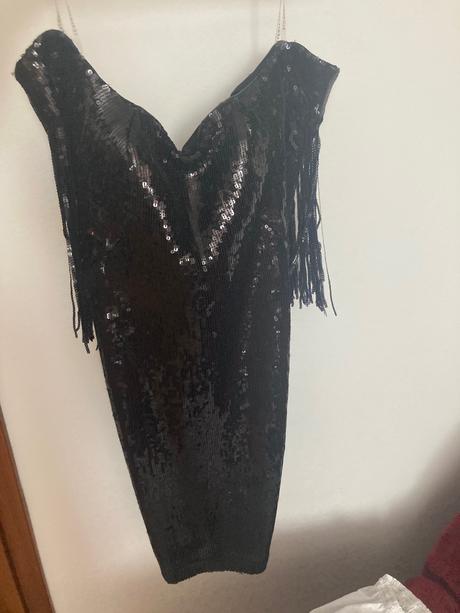 Krasne štýlové flitrove saty planét paris, m