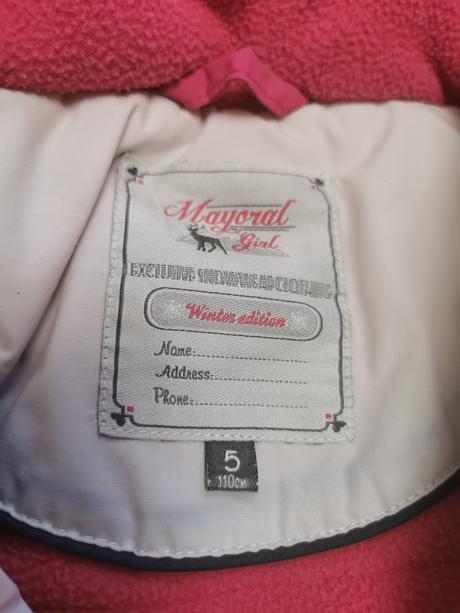 Zimná dievčenská súprava(overal+bunda), mayoral,110