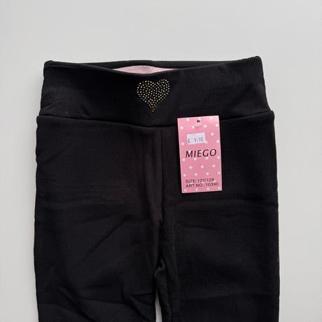 Dievčenské zateplené legíny so zlatým srdiečkom, 122 - 164