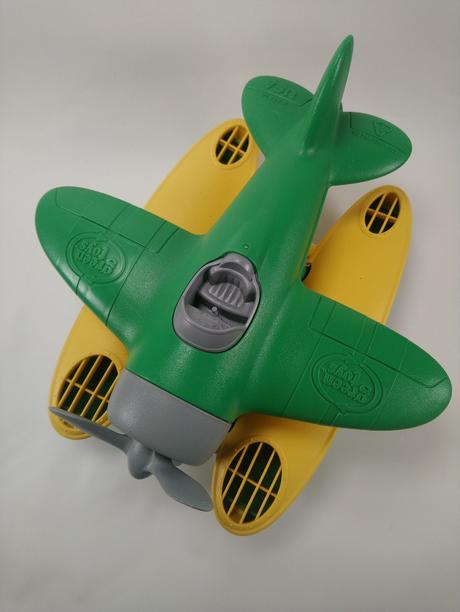 Zeleno žltý hydroplán, green toys, 24 cm, 