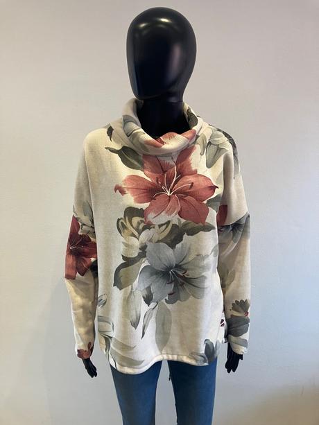Dámska mikina s rolákom a kvetmi (uni), l / m / s / xl