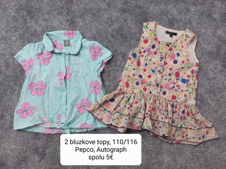 2 bluzkove topy, 110/116, pepco,110