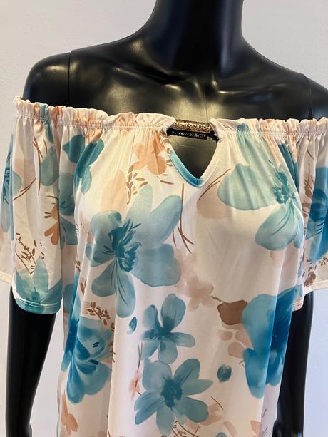 Dámska kvetovaná blúzka so spadnutými ramenami, l / m / s / xl