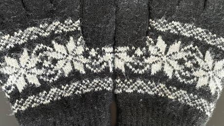 Tmavomodré/čierne rukavice s nórskym vzorom, xs