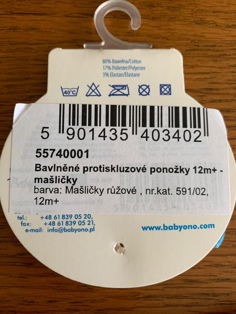 Bavlnené protišmykové ponožky s nopkami naspodku, baby,19