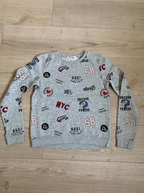 Teple tričko unicorn, h&m,158