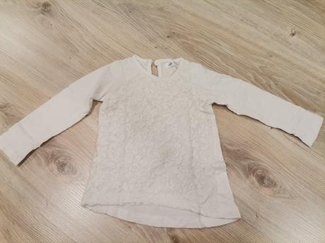 Dievčenské biele tričko s čipkou, pepco,74