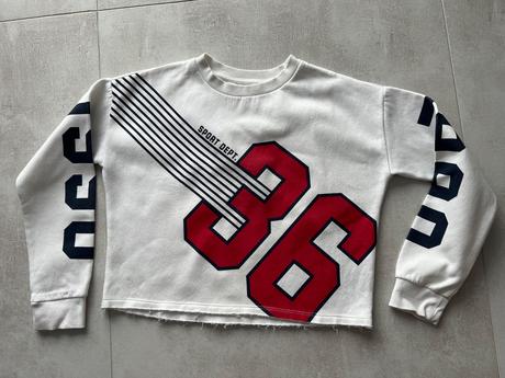 Biela kratka mikina, h&m,146