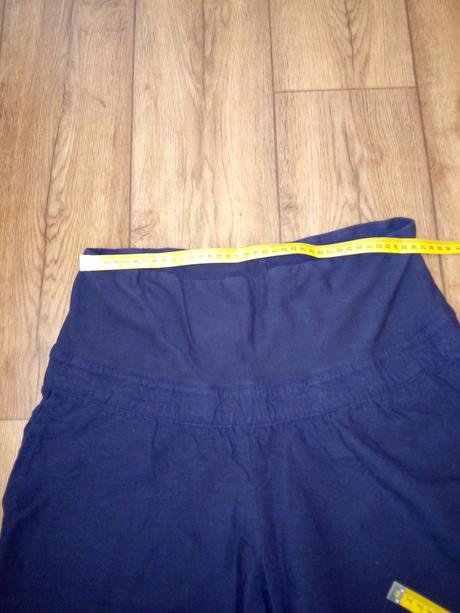 Tmavomodre tehoten.ľanove 3/4nohavice h&m top stav, h&m,40