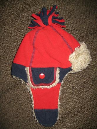 Teplá čiapka baranica, flís+kožušinka, do 48 cm, gap,86