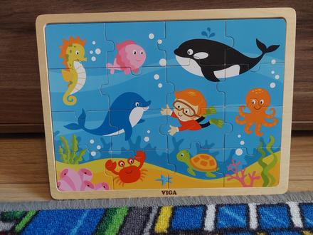 Viga drevené puzzle 16ks, 