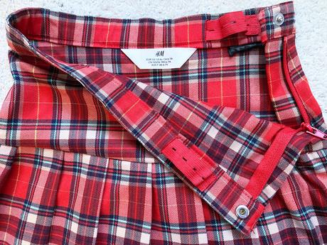 Károvaná skladaná sukňa, h&m,122