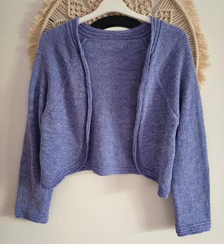 Krátky fialový svetrík, l