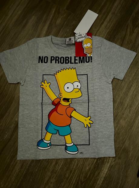 Tričko letné bart simpson šedé 104, disney,104