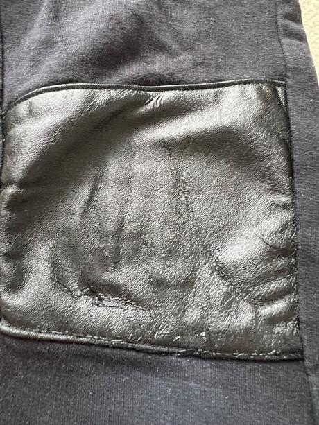 Čierne legíny s koženkovými záplatami na kolenách, pepperts,122