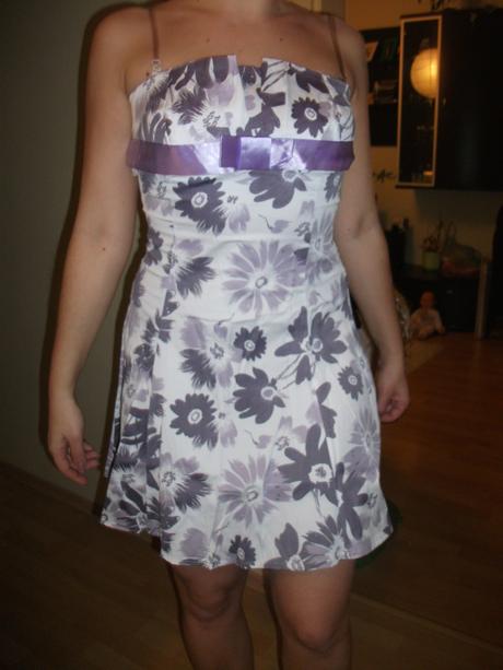 Bielo fialove saty letne, m