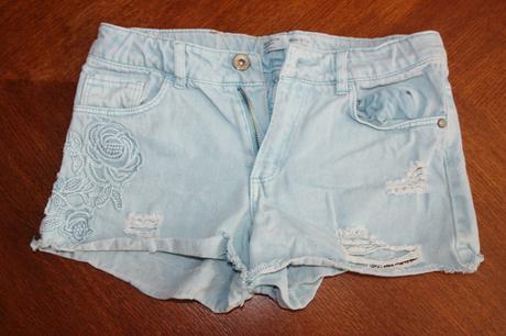 3x riflové šortky, zara,140