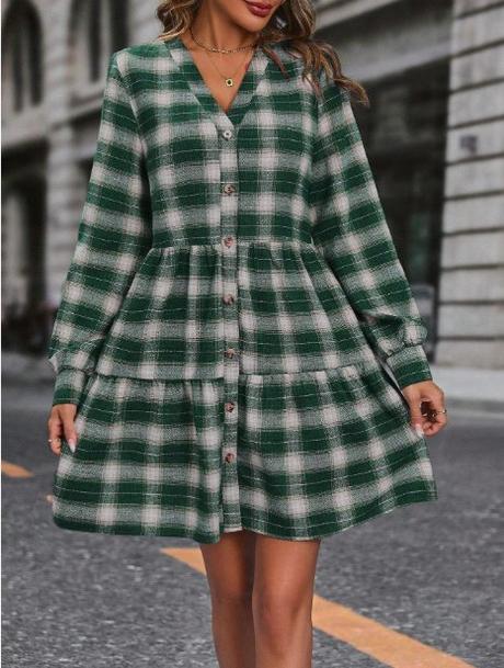 Krátke karované šaty, xl