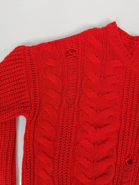 Oranžovočervený pletený pulóver tally weijl, tally weijl,m