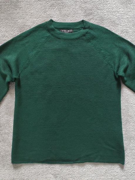 Tmavozelený sveter, pulóver, amisu,m