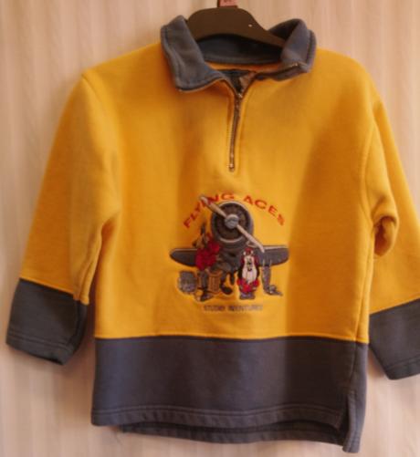 Modro žltá mikina s motívom, droopy, 110-116, 116