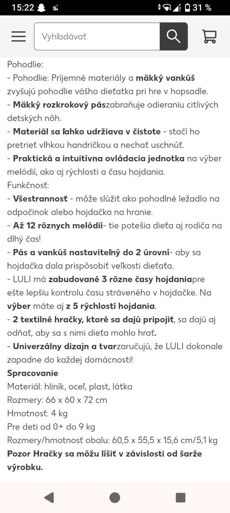 Hojdacie kreslo kinderkraft,