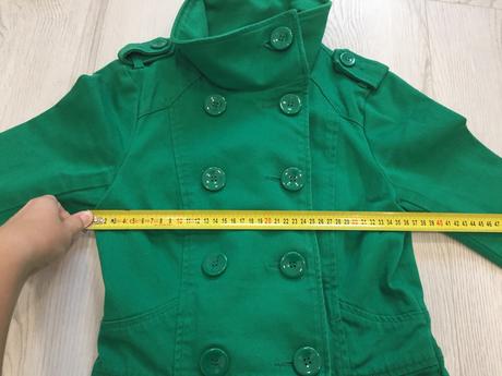 Riflový kabát zelený, h&m,s