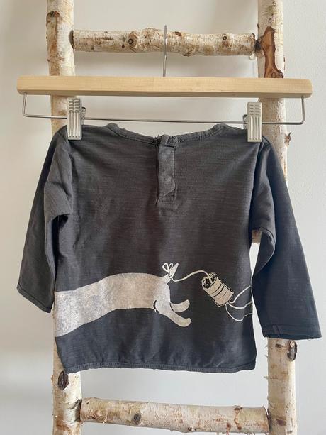 Tmavosivé tričko s dlhým rukávom zara, zara,68