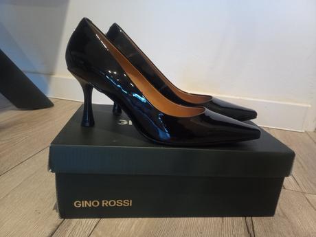 Čierne lakované lodičky, gino rossi,39