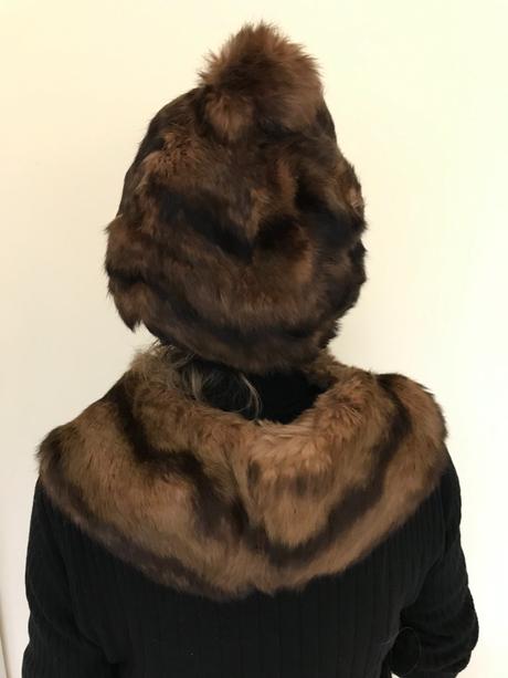 Kožušinový set - čiapka a šál, m