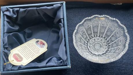 Krištalová miska ručné brúsenie,