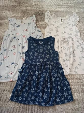 3x šaty, h&m,92
