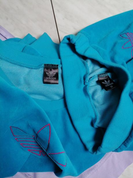 Komplet tyrkysovy adidas, sametovy vel. m, adidas,m