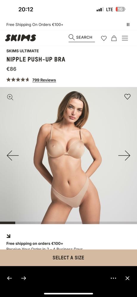 Skims podprsenka nipple ultimate bra 32c, 70c