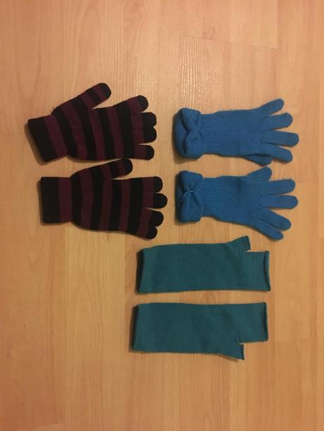 Rukavice pletené aj kožené, h&m,m